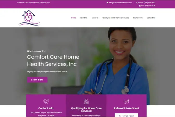 web design service medical website sample six